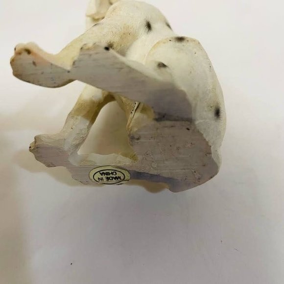 Vintage Decorative Collectible Dalmatian Dog Sitting Figurine Statues White - Picture 5 of 5